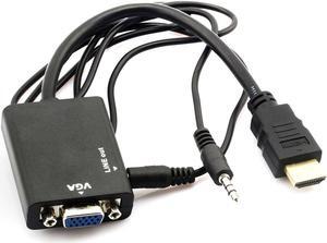 1080P HDMI-compatible to VGA Converter HD2VGA Digital to Analog Video Audio Converter Cable for Xbox 360 PS3 PS5 Laptop TV BoxLength: <=0.5m (0.5m and below)
Color: Black (with audio)