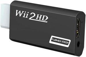 Full HD 1080P Wii to HDMI-compatible Converter Adapter Wii2HDMI-compatible Converter 3.5mm Audio for PC HDTV Monitor DisplayColor: Black (Wii black)