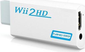 Full HD 1080P Wii to HDMI-compatible Converter Adapter Wii2HDMI-compatible Converter 3.7mm Audio for PC HDTV Monitor DisplayColor: White (Wii Converter)