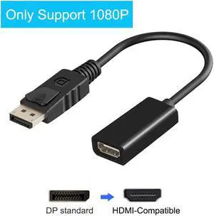 DP to HDMI-compatible Cable 4K 30Hz DisplayPort to HD Adapter Display Port Video Audio for PC HDTV Projector LaptopColor: Blue (M TO F 20CM 1080P)