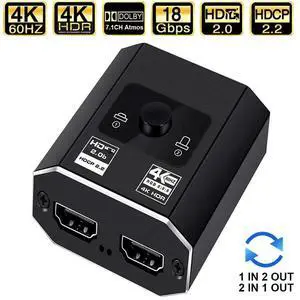 HDMI-compatible Splitter 4K 60HZ HD2.0 Switch for PS5 Bi-Direction 1x2/2x1 Adapter Switcher 2 in 1 out for PS4 TV Box HD SwitchLength: 0.5m and below (2x1 HD switch)
Color: White (4K 60HZ)