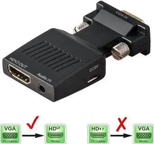 VGA to HDMI-compatible Converter Adapter Output 1080P HD with Audio VGA4HD TV AV to HDTV Video Cable Converter Adapter for TV PCLength: Other (VGA to HD)
Color: White (type 3)