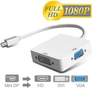 3 in 6 Mini DP DisplayPort to HDMI-compatible VGA DVI Adapter Mini DP Cable Converter for MacBook Pro Air Mini DisplayPortLength: <=0.5m (0.5m and below)
Color: Red (MINIDP TO ALL IN ONE)