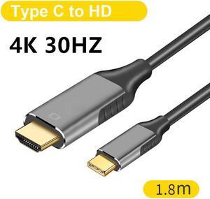 Usb C To HDMI-compatible 4K Adapter Cable 2M Type C To HD Cable for MacBook Samsung Galaxy S9/S8/Note 13 HuaweiColor: blue (4k 30hz metal)