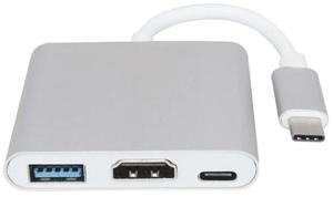 Muti-Ports USB 3.1 Type C To HDMI-compatible USB 3.1 HUB USB-C multi-port Adapter Dongle Dock Cable for Macbook ProLength: 20cm
Color:Other(usb c hub Silver)