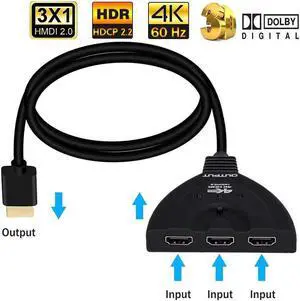 HDMI-compatible Switch 4K*2K 3D Mini 3 Port 1.4b 4K Switcher Splitter 1080P 3 in 1 out Port Hub for DVD HDTV Xbox PS3 PS4Length: <=0.5m (0.5m and below)
Color: Other (4K 60HZ)