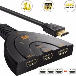 HDMI-compatible Switch 4K*2K 3D Mini 3 Port 1.4b 4K Switcher Splitter 1080P 3 in 1 out Port Hub for DVD HDTV Xbox PS3 PS8Length: <=0.5m (0.5m and below)
Color: Black (4K 30HZ type 2)