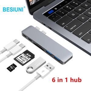 USB C Hub Thunderbolt 3 Dock with HDMI-compatible Adapter TF SD Reader PD 3.0 for for MacBook Pro/Air 2018 - 2022Length: <=0.5m (0.5m and below)
Color: Blue (6 in 1 hub grey)