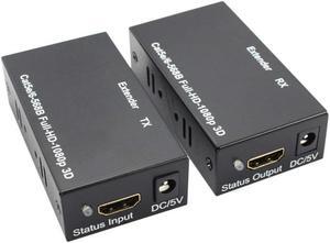 60M HDMI-compatible Extender Cat5e Cat 6 Ethernet IP TCP signal HD to Lan Converter 1080p 3D Transmitter Receiver TX RXLength: 0.5m and below (EU plug)
Color: White (dual power)