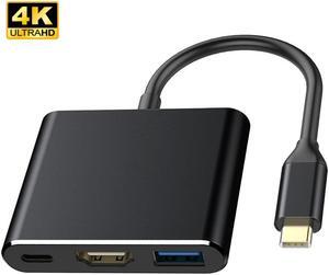 USB 3.1 Type-C Hub To HDMI-compatible 4K Thunderbolt 3 USB C with Usb3.0 TF SD Reader Slot PD for MacBook Pro/Air/Huawei MateColor: Blue (3 in 1 hub black)