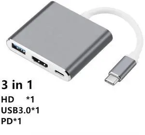 USB C to HDMI-compatible vga Hub Adapter USB-C Dock with USB 3.0 for MacBook Pro Accessories Type C 3.1 SplitterLength: Other (standard)
Color: Red (3 in 1 (no VGA))