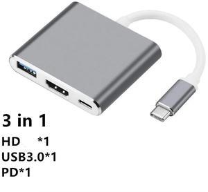 Type C Dock Adapter Thunderbolt 3 USB C Hub To HDMI-compatible VGA 3.5mm Jack USB3.4 PD Splitter for MacBook Pro Laptop PhoneColor: White (3 in 1 hub)