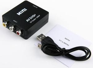 HDMI-compatible to AV Scaler Adapter Video Composite Converter HDMI-compatible to RCA CVSB L/R Video Mini HD2AVLength: 1.5m (hd to av adapter)
Color: Black (black)
