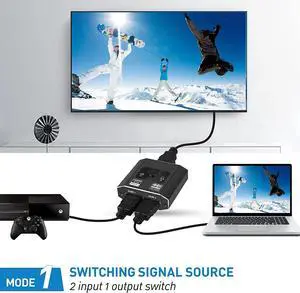 HDMI-compatible Splitter 4K 60Hz Switch KVM 1x2/2x1 HDMI-compatible Switcher 2 in1 Out for PS4/3 TV Box Switcher Adapter