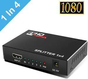 HDMI-compatible Splitter Amplifier 1080P 4K Dual Display Converter with Power for HDTV DVD PS4 Xbox HD Switch SwitcherLength: 1.5m (EU Power)
Color: Red (1 in 4 out 1080P)