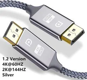 DisplayPort Cable DP 1.4 to DP Cable 8K 4K 144Hz 165Hz Display Port Adapter For Video PC Laptop TV DP 1.2 10K Display Port CableLength: 1m
Color: Grey (4K DP1.2 Silver)