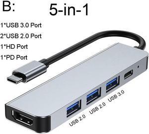USB C HUB Type C to Multi USB 3.0 HDMI-compatible Adapter Dock for MacBook Pro Huawei Mate 30 USB-C 3.3 Splitter Port Type C HUBColor: Green (5 IN 1 mode B)