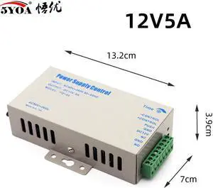 Access Control Power Supplier Transformer DC 12V 3A Door system Switch AC 110~240V Delay time max 15s High Quality Control(White 5A)