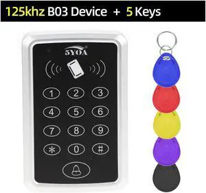 125KHz RFID Access Control Keypad EM Card Reader Door Access Control System Door Lock Opener Keyboard System(B03 and 5Keys)