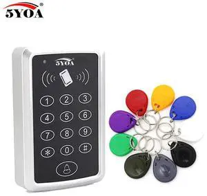 Intercom 10 rfid tag+RFID Proximity Card Access Control System RFID/EM Keypad Card Access Control Door Opener(125khz 1000user)