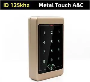 Metal Touch Access Control System RFID Keypad Electric Door Lock Magnetic Controller ID 125khz IC 13.56mhz(Gold ID wide)