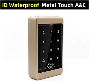 Metal Touch Access Control System RFID Keypad Electric Door Lock Magnetic Controller ID 125khz IC 13.56mhz(Gold ID Waterproof)