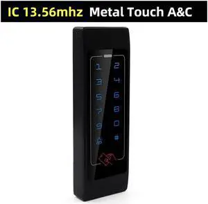 Metal Touch Access Control System RFID Keypad Electric Door Lock Magnetic Controller ID 125khz IC 13.56mhz(Black IC narrow)
