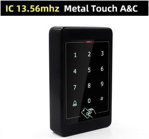 Metal Touch Access Control System RFID Keypad Electric Door Lock Magnetic Controller ID 125khz IC 13.56mhz(Black IC wide)