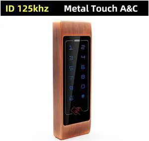 Metal Touch Access Control System RFID Keypad Electric Door Lock Magnetic Controller ID 125khz IC 13.56mhz(Red ID narrow)