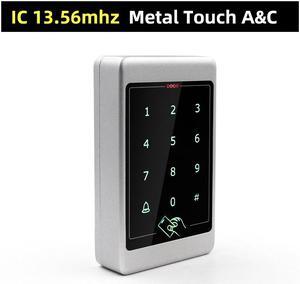Metal Touch Access Control System RFID Keypad Electric Door Lock Magnetic Controller ID 125khz IC 13.56mhz(Silver IC wide)