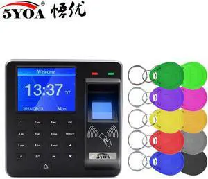BX10 Biometric Fingerprint Access Control Intercom BX6 Machine Digital Electric RFID Code System For Door Lock Keys Tags(BX10 with 10 Keys)