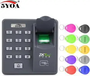 BX10 Biometric Fingerprint Access Control Intercom BX6 Machine Digital Electric RFID Code System For Door Lock Keys Tags(BX6 with 10 Keys)