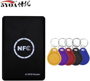 NFC Smart Card Reader Writer RFID Copier Duplicator 13.56MHz USB Programmer Key fobs Card IC UID S50 MF ISO14443A Tag(with 5 UID Keys)