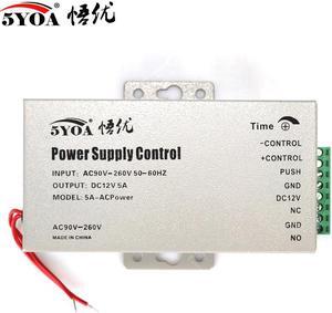 DC 12V Door Access Control system Switch Power Supply 3A 5A AC 110~240V for RFID Fingerprint Access Control Machine Device(12V5A White Power)