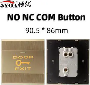 Door Exit Push Button Release Switch Opener NO COM NC LED light For Door Access Control System Entry Open Touch(K9Button)