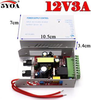 Access Control Power Supply 12V 5A High End Door RFID Fingerprint Supplier Adapter Covertor System Machine DC AC 100~260V(12V3A White Power)