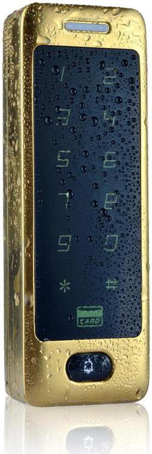 RFID Access Control Waterproof 125KHZ Touch Keypad Door Access Control System with KDL Metal Case Shell Backlight Keypad(flat Golden)