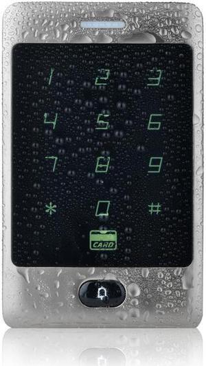 RFID Access Control Waterproof 125KHZ Touch Keypad Door Access Control System with KDL Metal Case Shell Backlight Keypad(Silver)