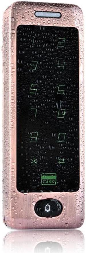 RFID Access Control Waterproof 125KHZ Touch Keypad Door Access Control System with KDL Metal Case Shell Backlight Keypad(flat Rose)