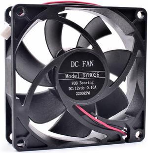 DY8025 8cm 8025 80x80x25mm 80mm fan 12V 0.16A 2 line computer chassis power cooling fan