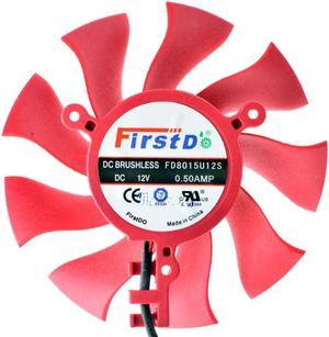FD8015U12S 75mm 38.5mm DC12V 0.50A HD6850 6870 6790 6770 4860 graphics card cooling fan