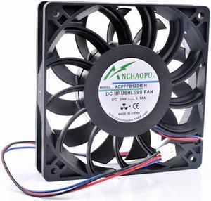 ANCHAOPU FFB1224EH 12cm 12025 120mm fan DC24V 1.14A 3 lines 3pin high speed inverter cooling fan