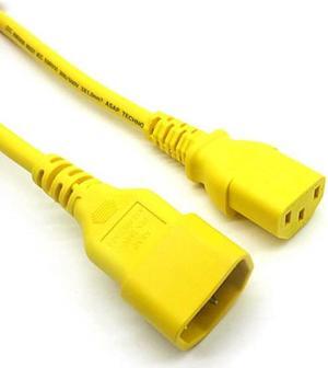 IEC320 C14 To C13 PDU UPS Extension Cable 10A 250V Male To Female 3*1.0mm 2m Yellow