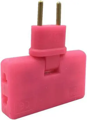 Rotate Plug Eu Converter One In Three 180 Degree Extension Plug Multi plug Mini Slim Wireless Outlet Adapter Light Convenient Color:Pink