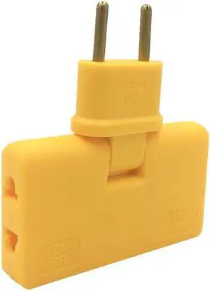 Rotate Plug Eu Converter One In Three 180 Degree Extension Plug Multi plug Mini Slim Wireless Outlet Adapter Light Convenient Color:Yellow