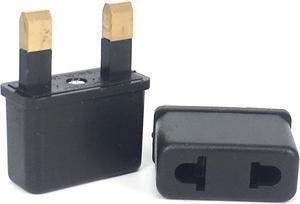 Multifunctional US to UK Plugs Adapter EU to UK Plugs Power Converter Plugs 2 Pin Socket US to UK Travel Adapter  Color:Black