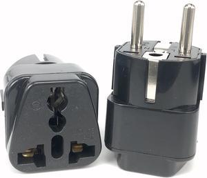 Universal Portable Universal Plug to French  German EU Plug Adapter Power Socket Travel Converter Switzerland ColorWD9White