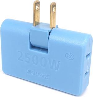 Rotatable Socket Converter One In Three 180 Degree Extension Plug Multi plug Mini Slim Wireless Outlet Adapter Light Convenient Color:Blue