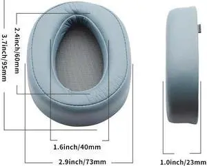 Headphone Repair Part Ear Cushion Pads for MDR-100AAP Earphone Artificial Leather Soft Foam Replacement Earpads(Blue grey)