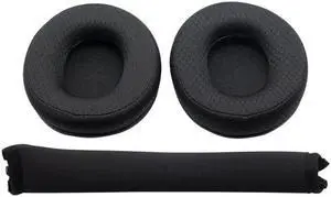 Earphone Accessories for ATH-WS660BT Headphone Ear Pads Replacement Cushion Repair Parts Mesh PU Leather Earmuff(One set Black (Mesh))